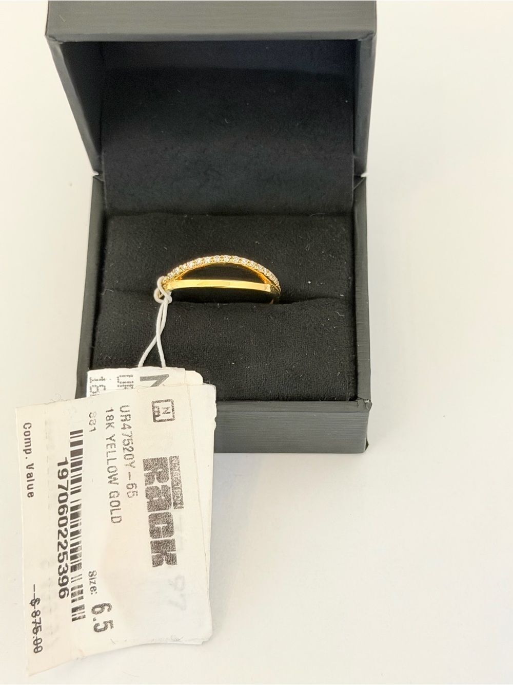 Bony Levy Kiera 18K Yellow Gold Diamond Stacking Ring Sz 6.5 NWT BL Box